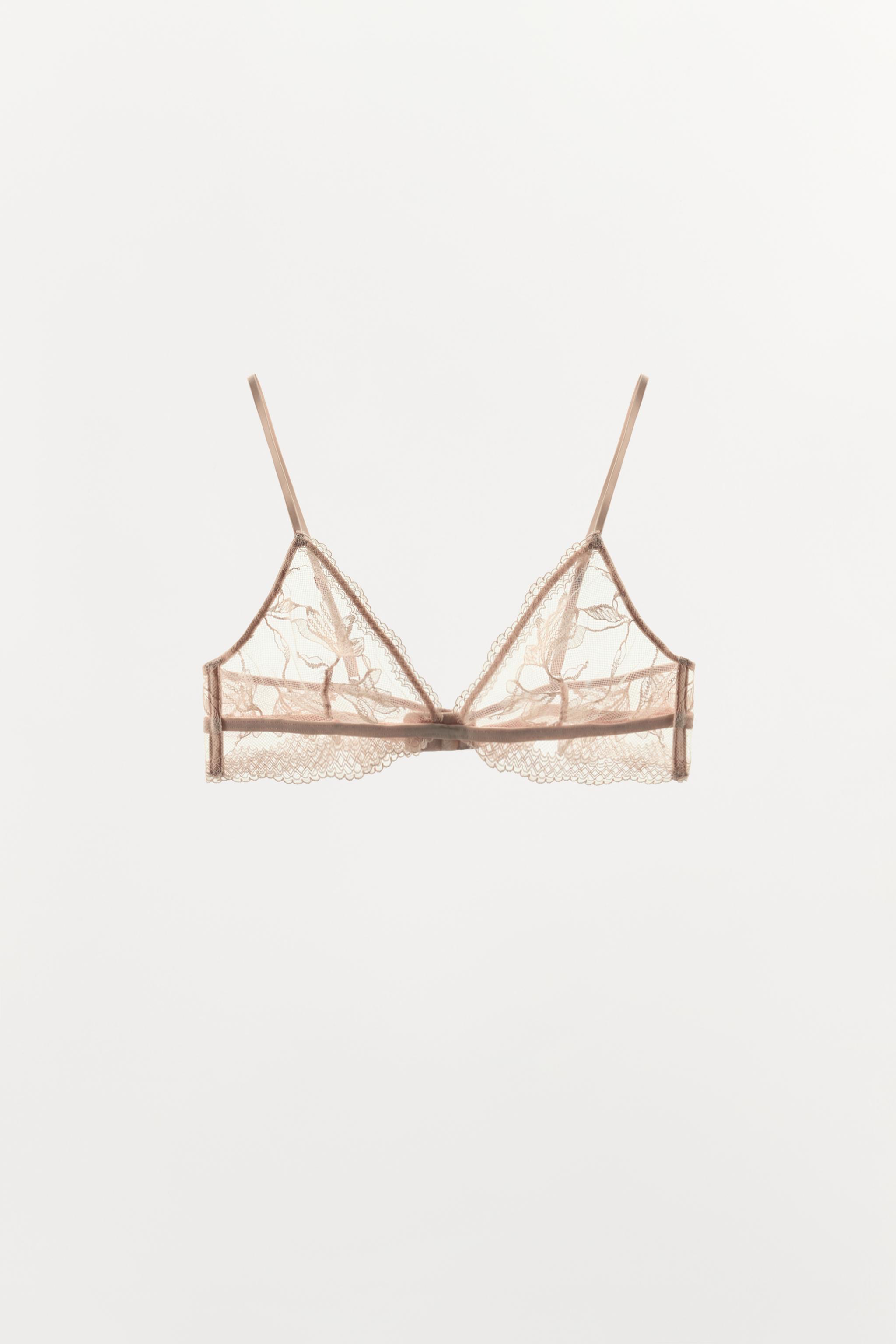 TRIANGLE BRA WITH FLORAL EMBROIDERY